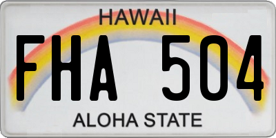HI license plate FHA504