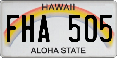 HI license plate FHA505