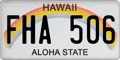 HI license plate FHA506