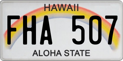 HI license plate FHA507