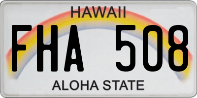 HI license plate FHA508