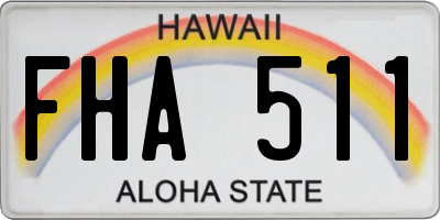 HI license plate FHA511