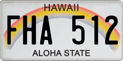 HI license plate FHA512