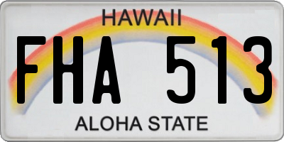 HI license plate FHA513