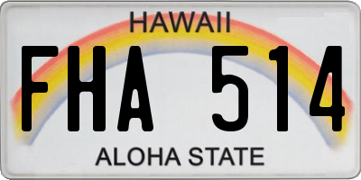 HI license plate FHA514