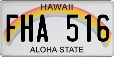 HI license plate FHA516