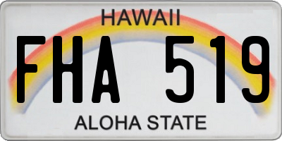 HI license plate FHA519