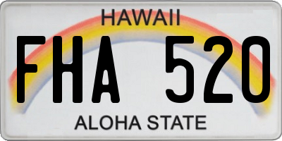 HI license plate FHA520