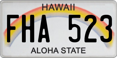 HI license plate FHA523