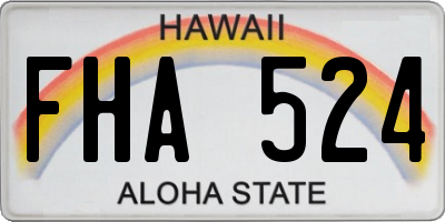 HI license plate FHA524