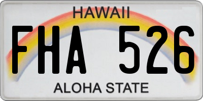 HI license plate FHA526