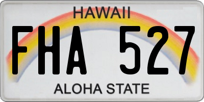 HI license plate FHA527