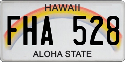 HI license plate FHA528