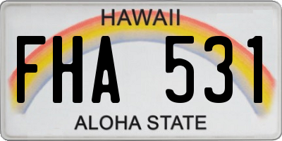 HI license plate FHA531