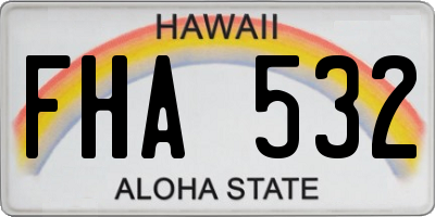 HI license plate FHA532