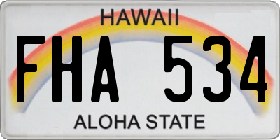 HI license plate FHA534