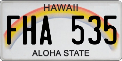 HI license plate FHA535
