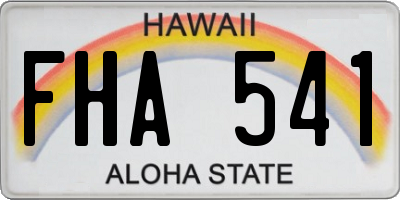 HI license plate FHA541