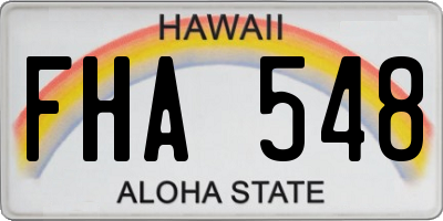 HI license plate FHA548