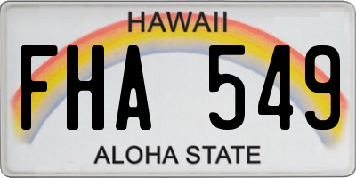 HI license plate FHA549