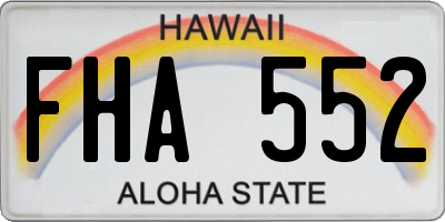 HI license plate FHA552