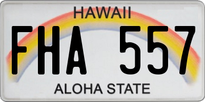 HI license plate FHA557