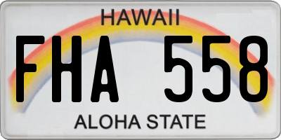 HI license plate FHA558