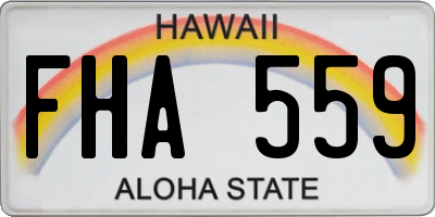 HI license plate FHA559