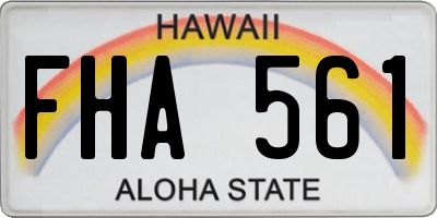 HI license plate FHA561