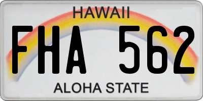 HI license plate FHA562