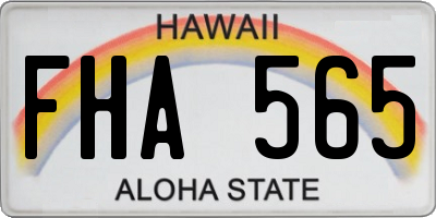 HI license plate FHA565