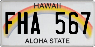 HI license plate FHA567