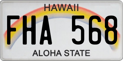 HI license plate FHA568