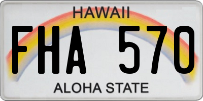 HI license plate FHA570