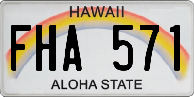 HI license plate FHA571