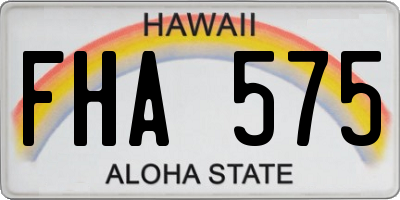 HI license plate FHA575