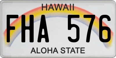 HI license plate FHA576