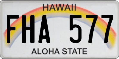 HI license plate FHA577