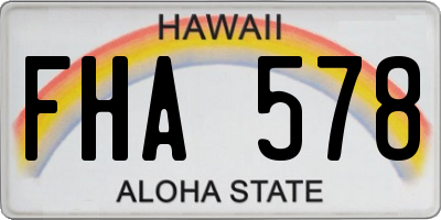 HI license plate FHA578