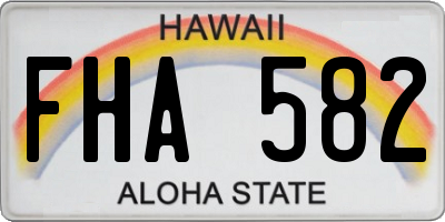 HI license plate FHA582