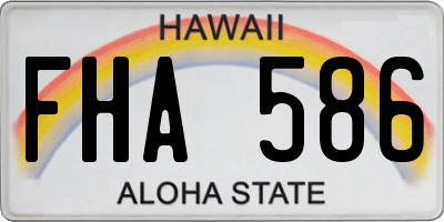 HI license plate FHA586