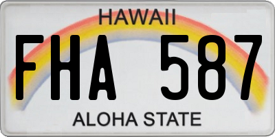 HI license plate FHA587