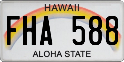 HI license plate FHA588