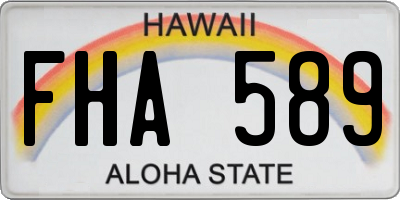 HI license plate FHA589