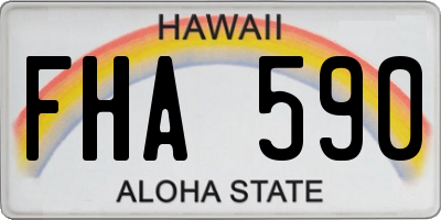 HI license plate FHA590