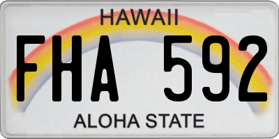HI license plate FHA592