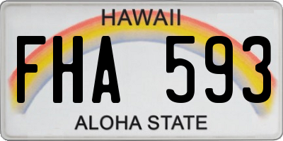 HI license plate FHA593