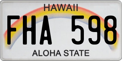HI license plate FHA598