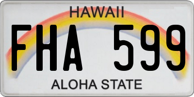 HI license plate FHA599