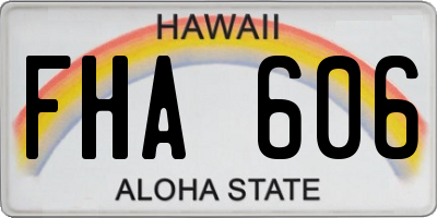 HI license plate FHA606
